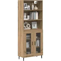 vidaXL Highboard 2 st Artisan Eiken 69,5 x 32,5 x 180 cm Bewerkt hout