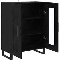 vidaXL Dressoir Zwart Eiken 69,5 x 34 x 90 cm Bewerkt hout