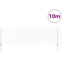 vidaXL Euro-hek met palen 10 x 0,6 m Gegalvaniseerd staal Mesh