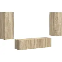 vidaXL Tv-meubelset 2 pcs Sonoma Eik Bewerkt hout
