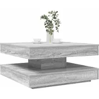 vidaXL Salontafel 360 graden draaibaar 70x70x34,5cm grijs sonoma eiken