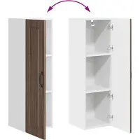 vidaXL Wandkast PORTO Bruin Eiken 30 x 31 x 100 cm Bewerkt hout