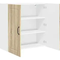vidaXL Wandkast PORTO Sonoma Eik 80 x 31 x 80 cm Bewerkt hout