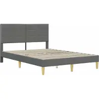vidaXL Bedframe met matras Donkergrijs 140 x 190 cm Polyester