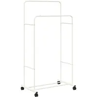 vidaXL Kledingrek Effen Wit 80 x 53 x 156 cm