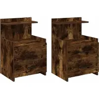 vidaXL Nachtkastjes 2 st met 2 lades gerookt eikenkleurig 40x36,5x62 cm