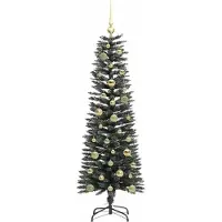 vidaXL Kunstkerstboom met 150 LED Groen 150 cm PVC en Plastic en Staal