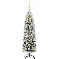 vidaXL Kunstkerstboom Groen 150 cm PVC en Staal en Kunststof