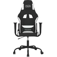 vidaXL Gamestoel stof zwart en wit