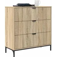 vidaXL Dressoir Sonoma Eik 79,5 x 33 x 82 cm Bewerkt hout