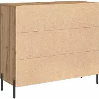 vidaXL Dressoir Artisan Eiken 90 x 34 x 80 cm Bewerkt hout