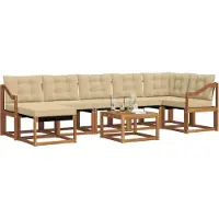 vidaXL Buiten bank set 8 st Natuurlijk en Beige