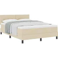 vidaXL Boxspring bed met hoofdeinde Crème 140 x 190 cm Stof