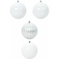 vidaXL Kerstbal Set XXL 4 st Wit Ø 20 cm Kunststof LED's