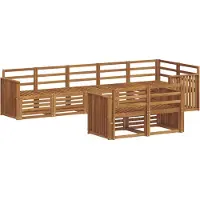 vidaXL Buiten bank set 8 st Naturel Polyester