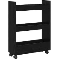 vidaXL Smalle Opslag Trolley Zwart Eiken 60 x 22 x 80 cm Bewerkt hout