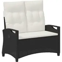 vidaXL Tuinbank Zwart en Crème 105 x 60 x 112 cm Staal en Polyester