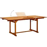 vidaXL Tuintafel (160-240)x100x75 cm massief acaciahout