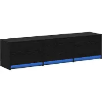 vidaXL TV Kast Zwart Eiken Bewerkt hout