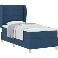 vidaXL Boxspring bed met hoofdeinde Blauw 190 x 90 cm Stof