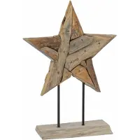 vidaXL Kerstster LED's Bruin 43,5 x 13,5 x 59 cm Massief Teakhout