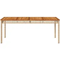 vidaXL Tuintafel 180x90x75 cm poly rattan en acaciahout beige