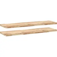vidaXL Wandschappen 2 st zwevend 140x40x4 cm onbehandeld acaciahout