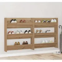 vidaXL Schoenenkast 2 st 85 x 18 x 90 cm Bewerkt hout Artisanaal eiken