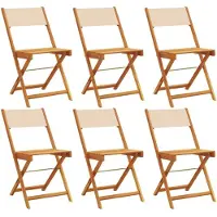 vidaXL Tuinstoelen 6 st inklapbaar stof en massief hout beige