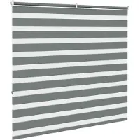 vidaXL Zebra rolgordijn 160x150 cm stofbreedte 155,9 cm donkergrijs