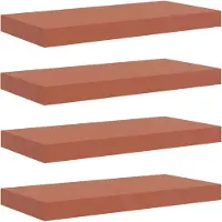 vidaXL Wandplank 4 st Rood 50 x 23,5 x 3,8 cm Bewerkt hout