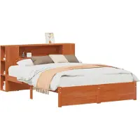 vidaXL Bedframe met Opslag Hoofdbord met opslag Wasbruin 140 x 190 cm