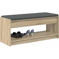 vidaXL Hallenbank Sonoma Eik 103 x 38 x 45 cm Geengineerd Hout en Stof