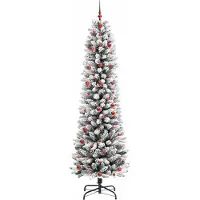 vidaXL Kunstkerstboom Wit 240 cm PVC en Metaal en Plastic
