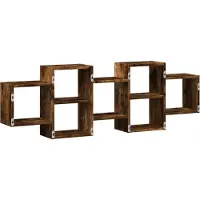 vidaXL Wandschap 129x18x42 cm bewerkt hout gerookt eikenkleurig