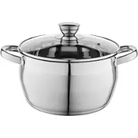 Florina INOX POT OLIVER 22 CM 4,3L. WITH LID, IND. (SATIN)
