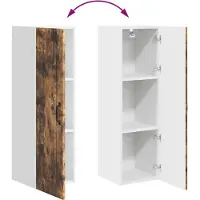 vidaXL Wandkast PORTO Rook Eiken 30 x 31 x 100 cm Bewerkt hout