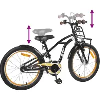 vidaXL Kinderfiets 22 Inch voor 7-12 jaar oud Zwart