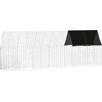vidaXL Kippenhok 2 st zilver 600 x 100 x 210 cm Gegalvaniseerd staal