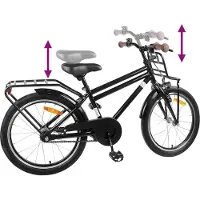 vidaXL Kinderfiets 22 Inch voor 7-12 jaar oud Zwart