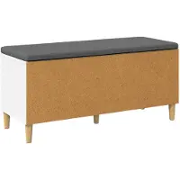 vidaXL Hallenbank Wit 100 x 38 x 46 cm Geengineerd Hout en Stof
