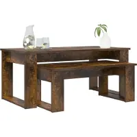 vidaXL Koffietafel Set 2 st Rook Eiken 100 x 50 x 42 cm Bewerkt hout