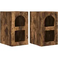 vidaXL Nachtkastje ELST 2 st Rook Eiken 29,5 x 33,5 x 50 cm