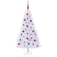 vidaXL Kunstkerstboom Wit 150 cm PVC en Staal