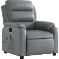 vidaXL Massagestoel van grijs kunstleer