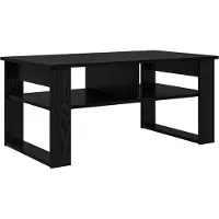 vidaXL Salontafel Zwart Eiken 96 x 54 x 44 cm Bewerkt hout