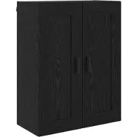 vidaXL Highboard 2 st Zwart Eiken 69,5 x 34 x 180 cm Bewerkt hout