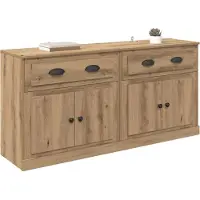 vidaXL Dressoirs 2 st Artisan Eiken 70 x 35,5 x 67,5 cm Bewerkt hout