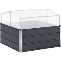 vidaXL Plantenbak Antraciet 100 x 100 x 77 cm Gegalvaniseerd staal