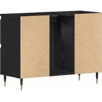 vidaXL Wastafelmeubel, zwart, eikenlook, 80 x 33 x 60 cm